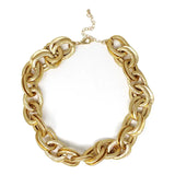 Gold Thick Textured Oval 18" Necklace