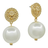 Water Resistant Coin Pearl Stud Earring